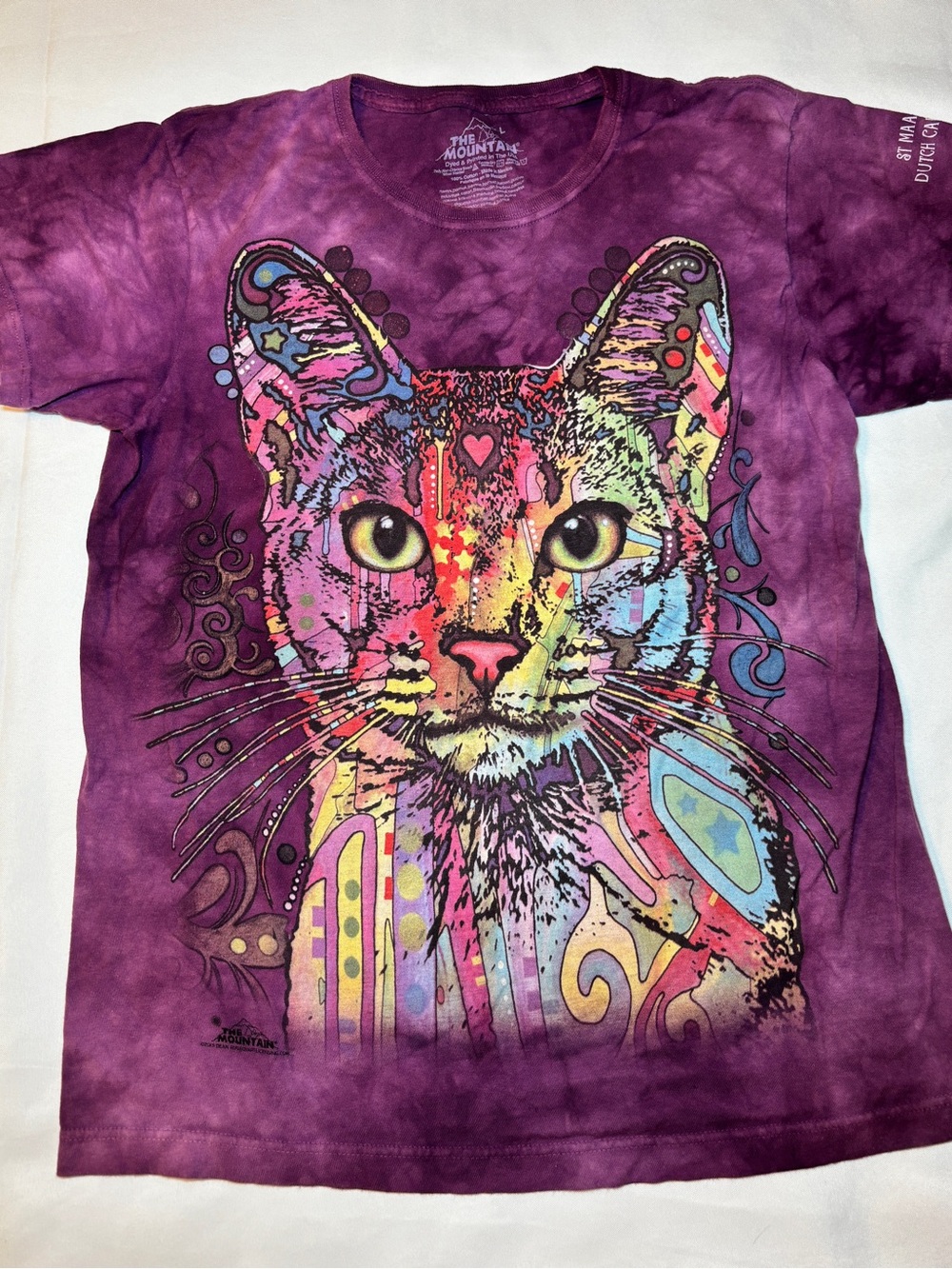 2013 Abyssinian The Mountain Womens Shirt Purple Tie Dye Crew NK 100% Cotton LG